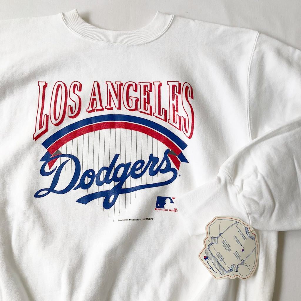 NOS! 90s champion トリコタグ MLB Los Angeles Dodgers リバースウィーブ スウェット L USA製 ビンテージ 90年代 チャンピオン ドジャース_画像1