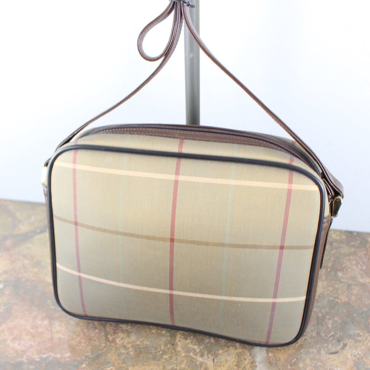 Burberrys LOGO CHECK PATTERNED SHOULDER BAG MADE IN ENGLAND