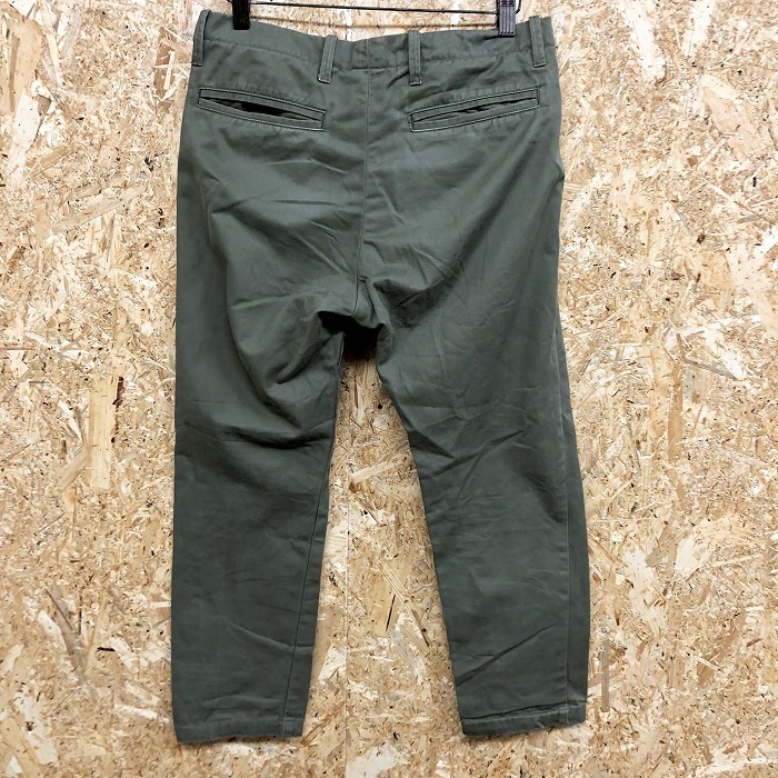 niko and... Nico and S lady's chino pants tapered Zip fly frontal cover is plain hem inside side . stripe tape cotton 100% green khaki 