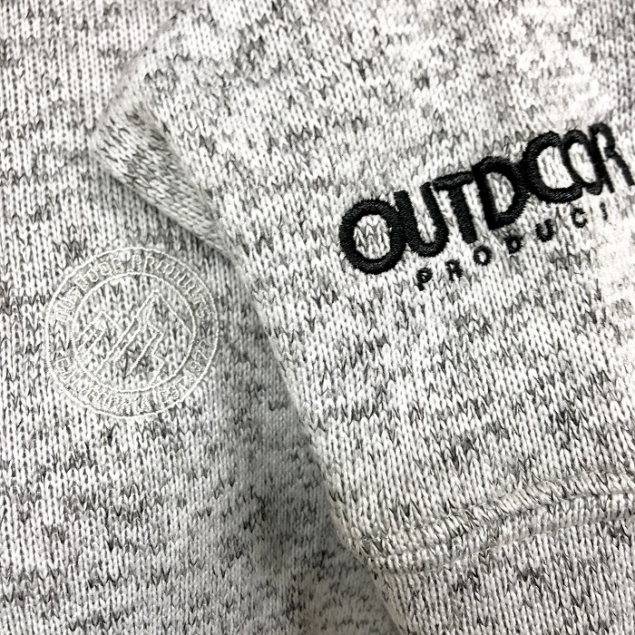 OUTDOOR PRODUCTS アウトドアプロダクツ L レディース スウェットシャツ トレーナー 裏起毛 ロゴ刺繍 丸首 長袖 ポリ100% ヘザーグレー_画像2