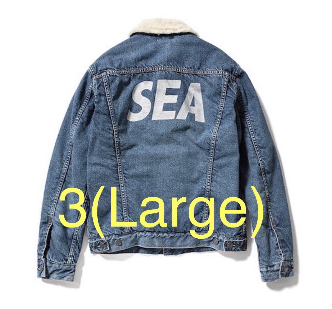 ★限定 Lサイズ★ WIND AND SEA × MINEDENIM Denim Boa GJKT Indigo Large 3 ウィンダンシー マインデニム デニム ボアジャケット Supreme_画像1