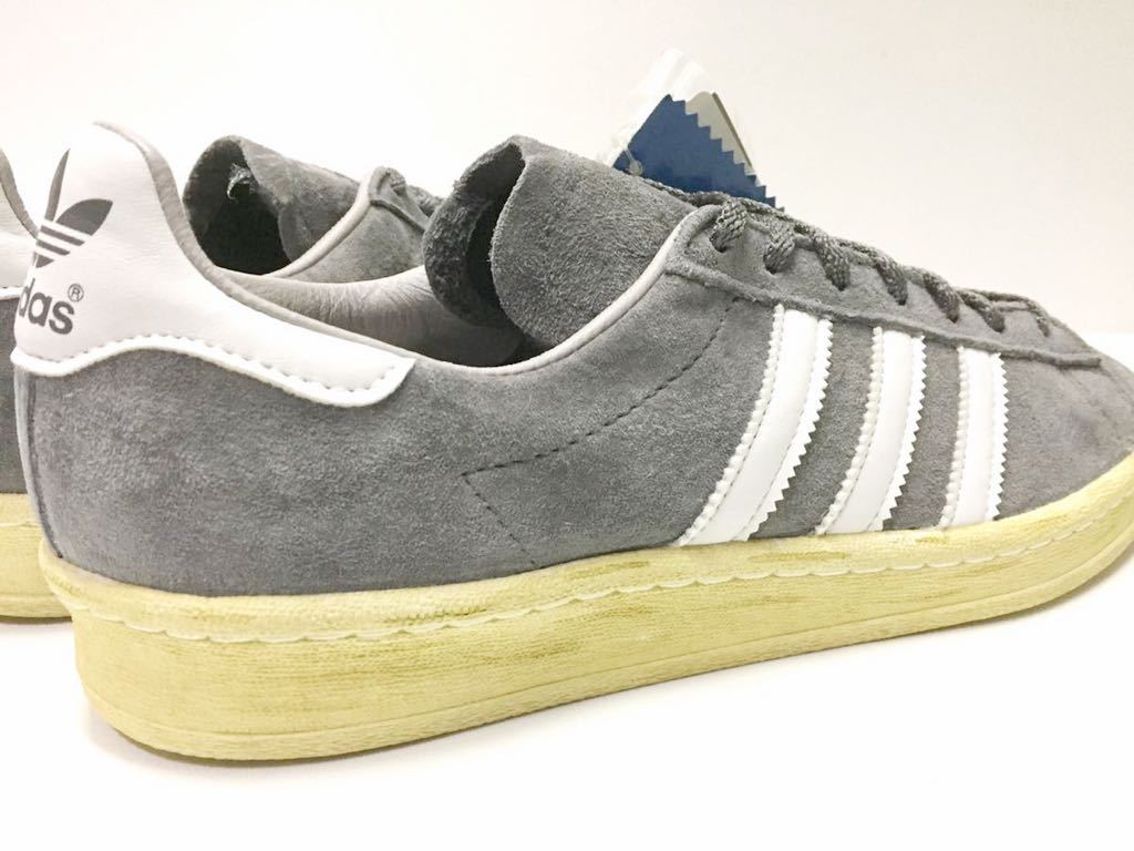 デッド 新品 希少 11年製 adidas campus 80s MITA アディダス キャンパス グレー スエード ミタ US 8 JP 26 タグ付 正規品_画像6