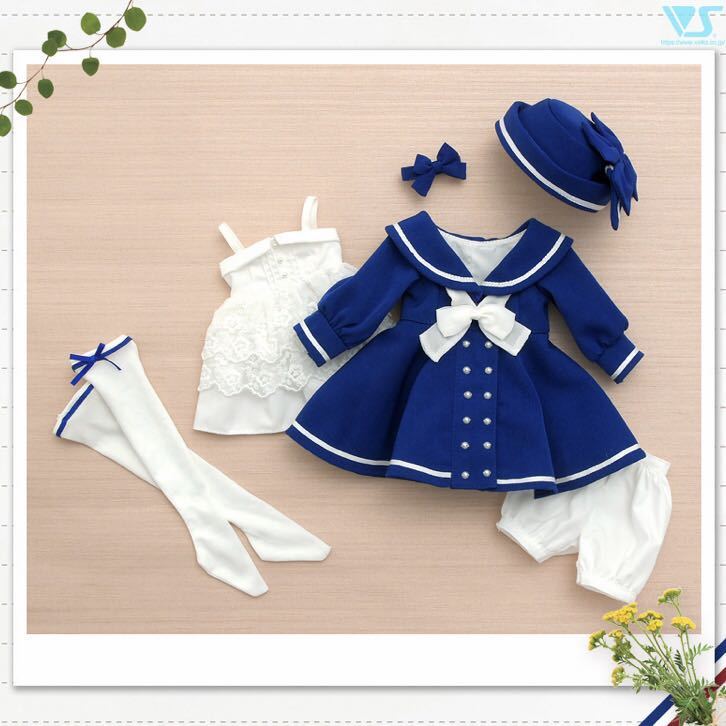 バーゲンで 新品 セーラースタイルワンピース ブルー ミニ blue ボークス 着せ替え服・アウトフィット