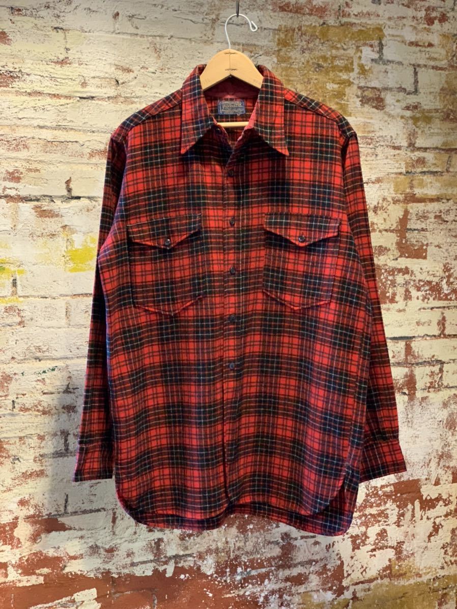 新年の贈り物 PENDLETON ~40s PLAID 30s アメカジ 黒赤 赤黒 ウール