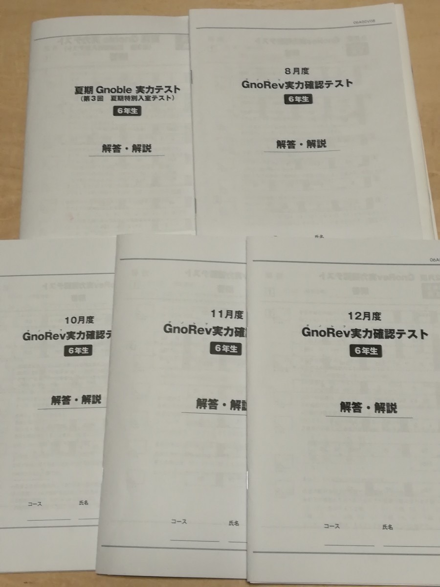 最新版 グノーブル 6年 GnoRev実力確認テスト 11回分-