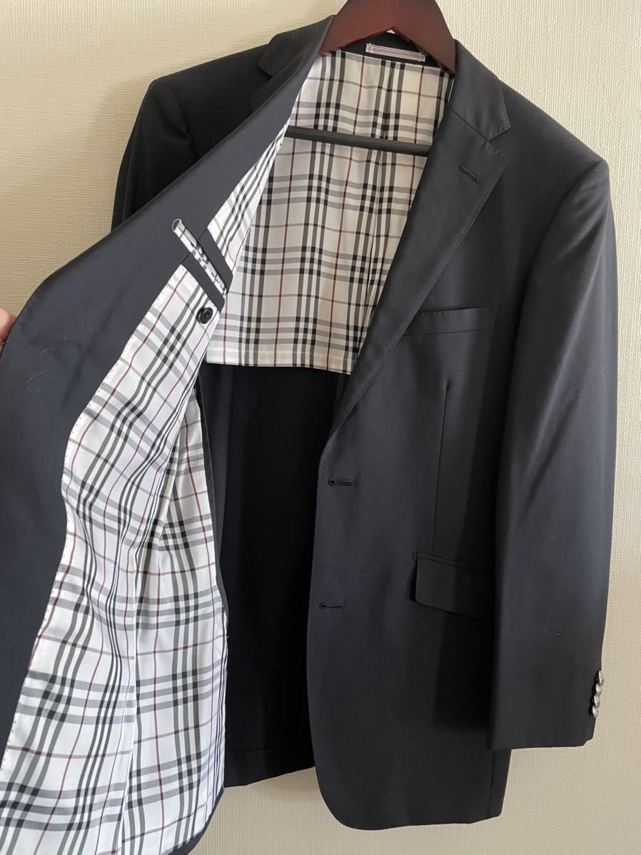 美品 日本製 BURBERRY BLACK LABEL 最高級羊毛Super120's テーラード