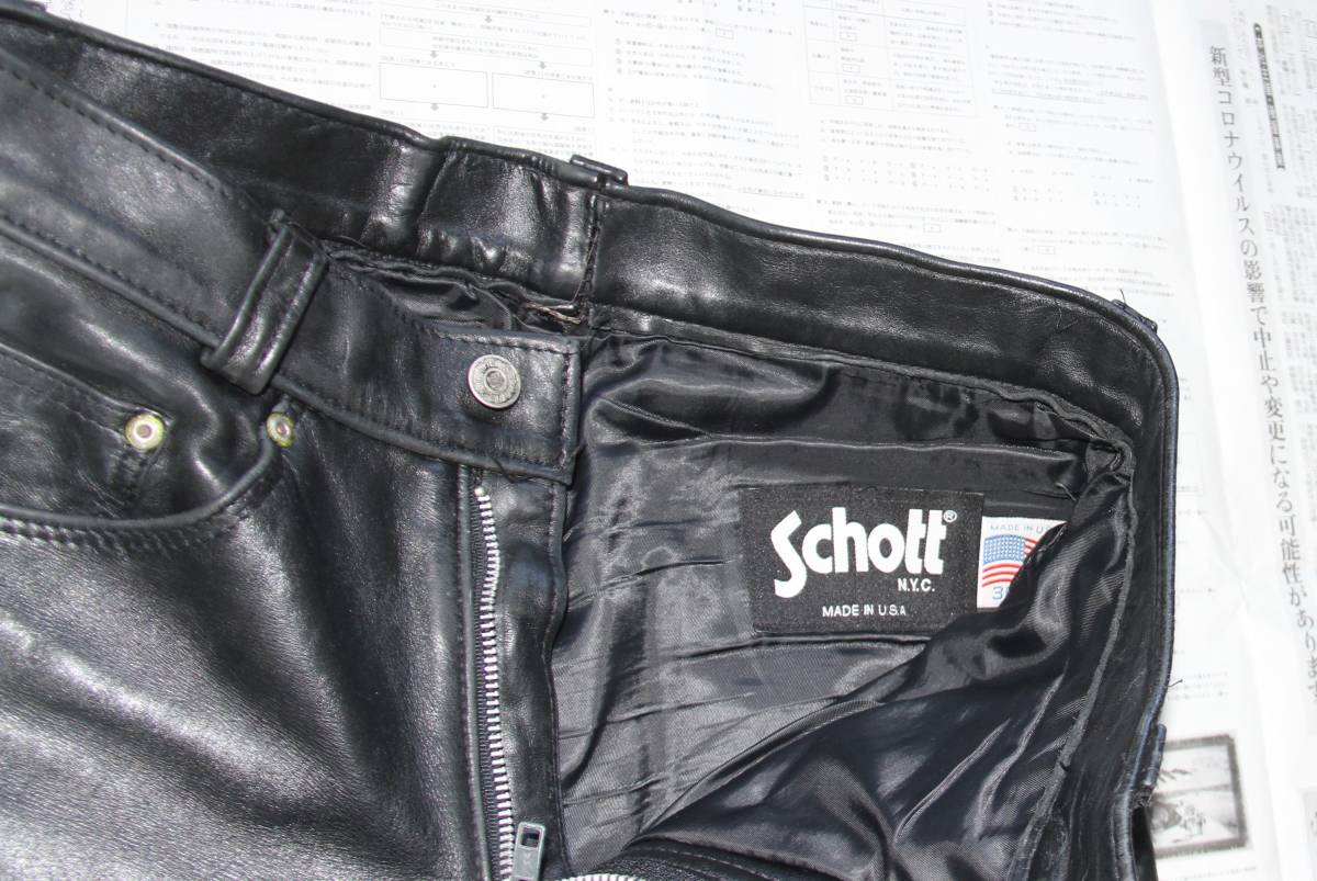 Schott ショット レザーパンツ サイズ表記30インチ