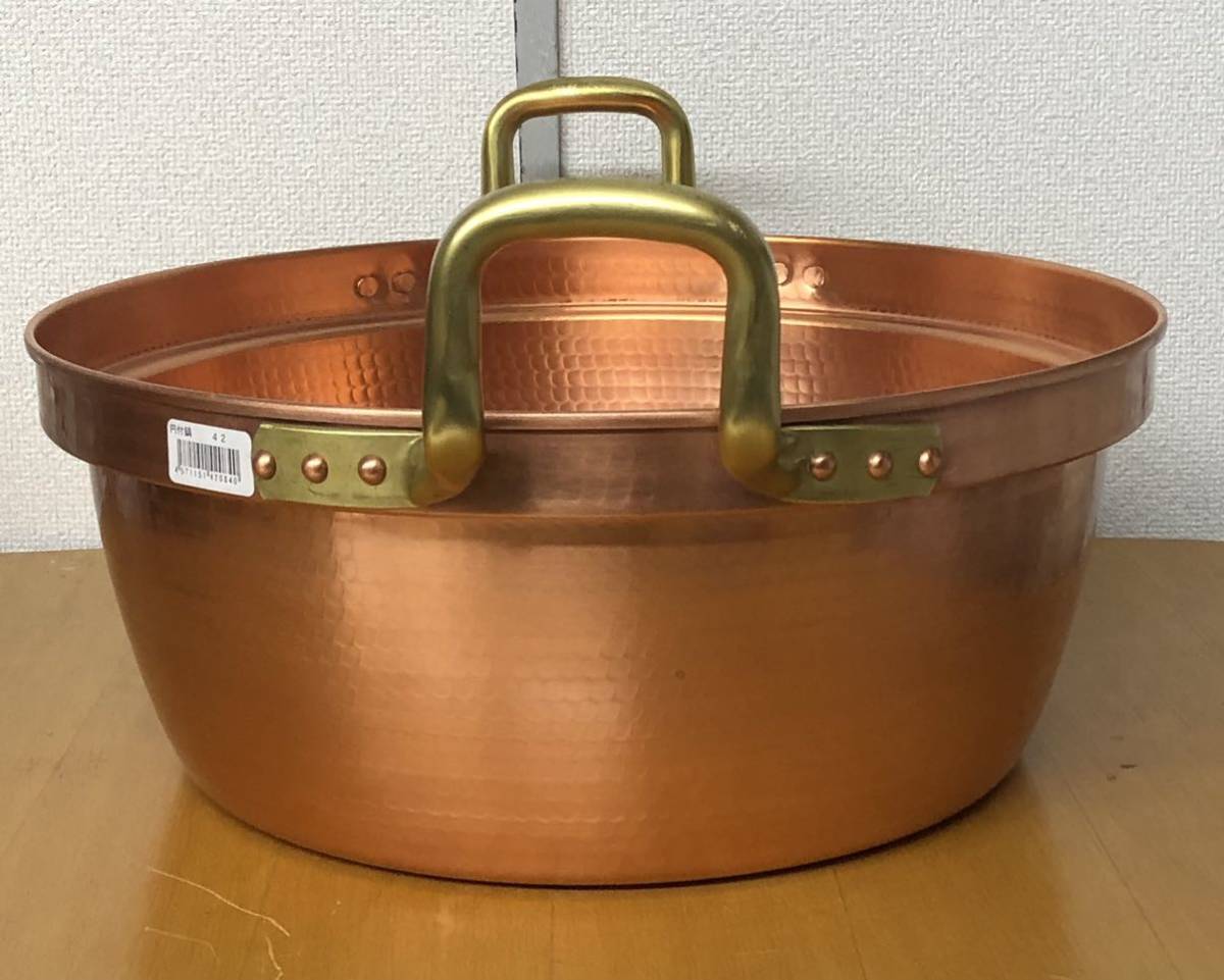 SALE★★おすすめ★★ (New) POT WITH COPPER CIRCLE 42 Cm Both Hands (without zinc pull) 42 cm(新品)銅円付鍋 両手(亜鉛引無し）　 _画像2