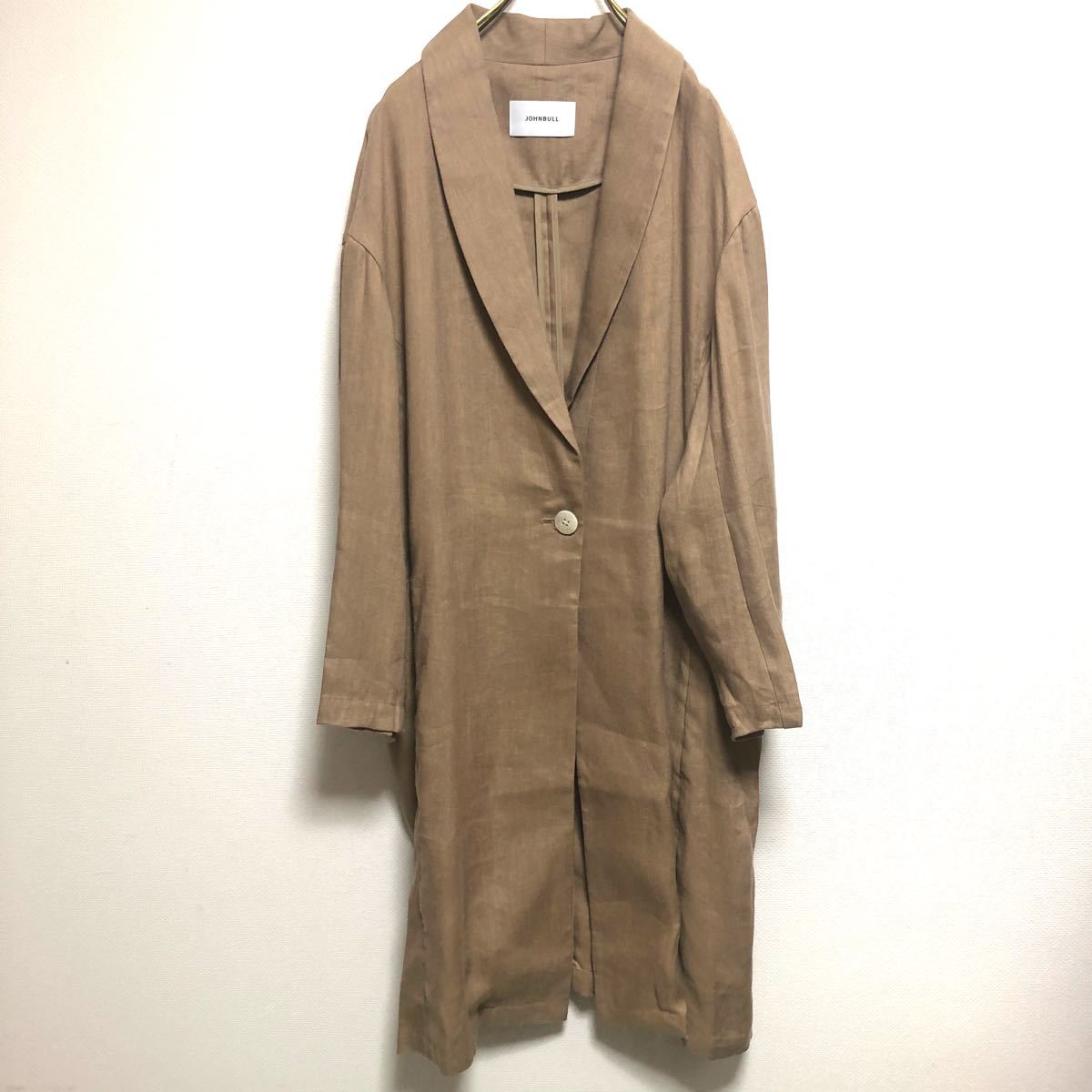 Johnbull ジョンブル ショールカラーリネンコート レディース