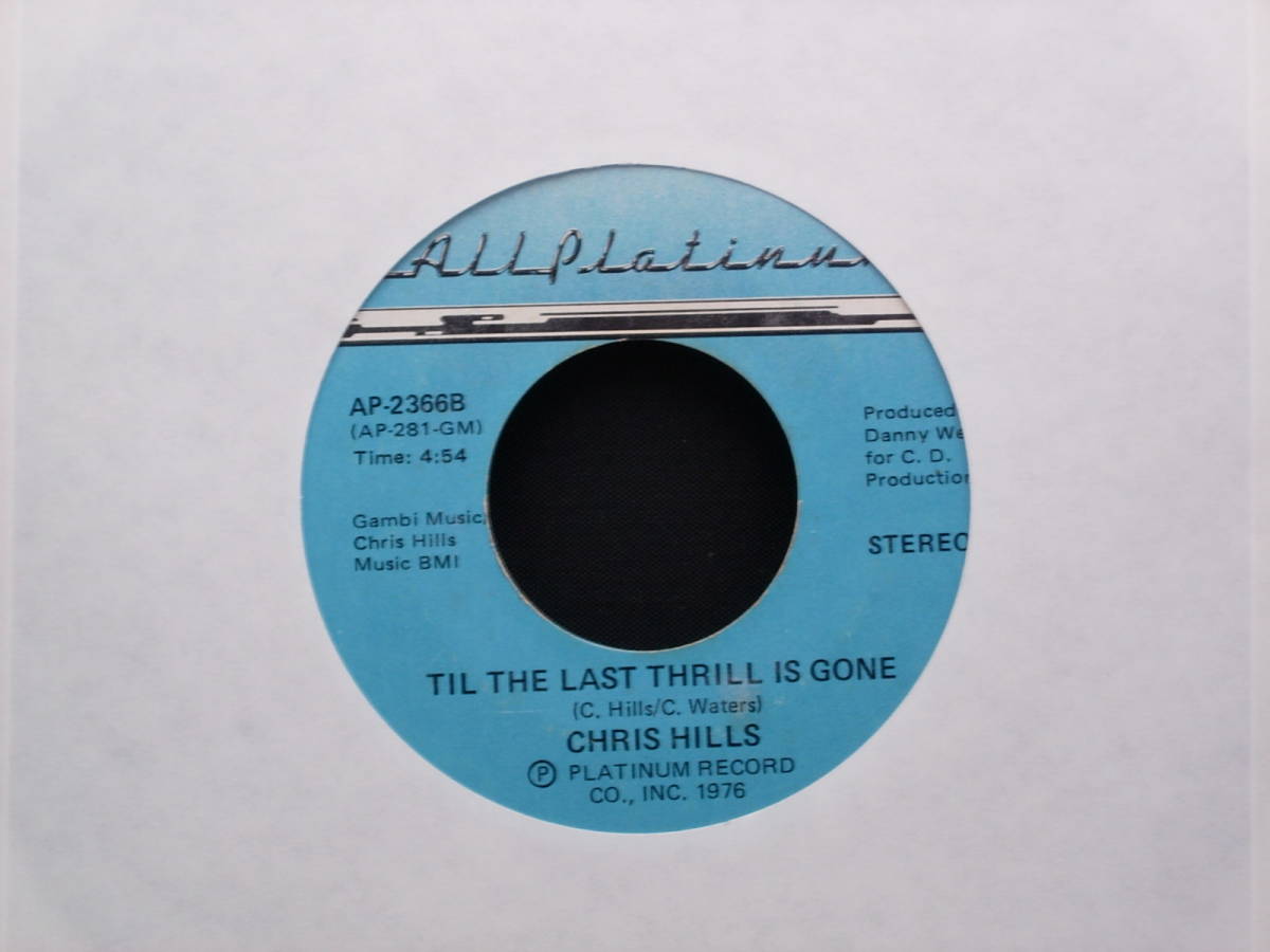 Chris Hills - Isn't It A Dream Come True / Til The Last Thrill Is Gone_画像2