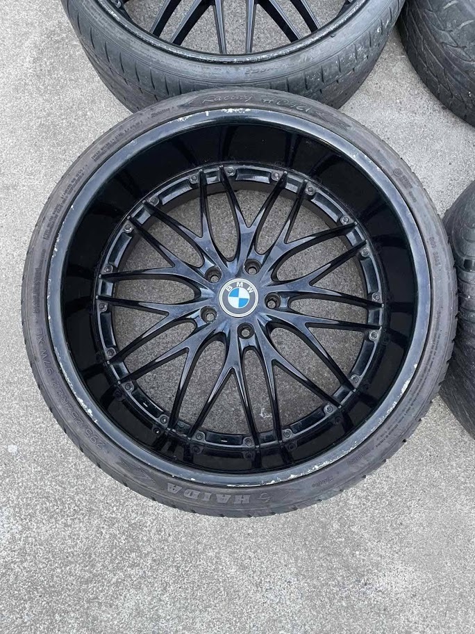 BMW 7シリーズ メッシュ E65/E66 22インチ アルミホイール 中古品 深リム 4本セット 22X9JJ +23 20X10.5JJ +20 PCD120_画像3