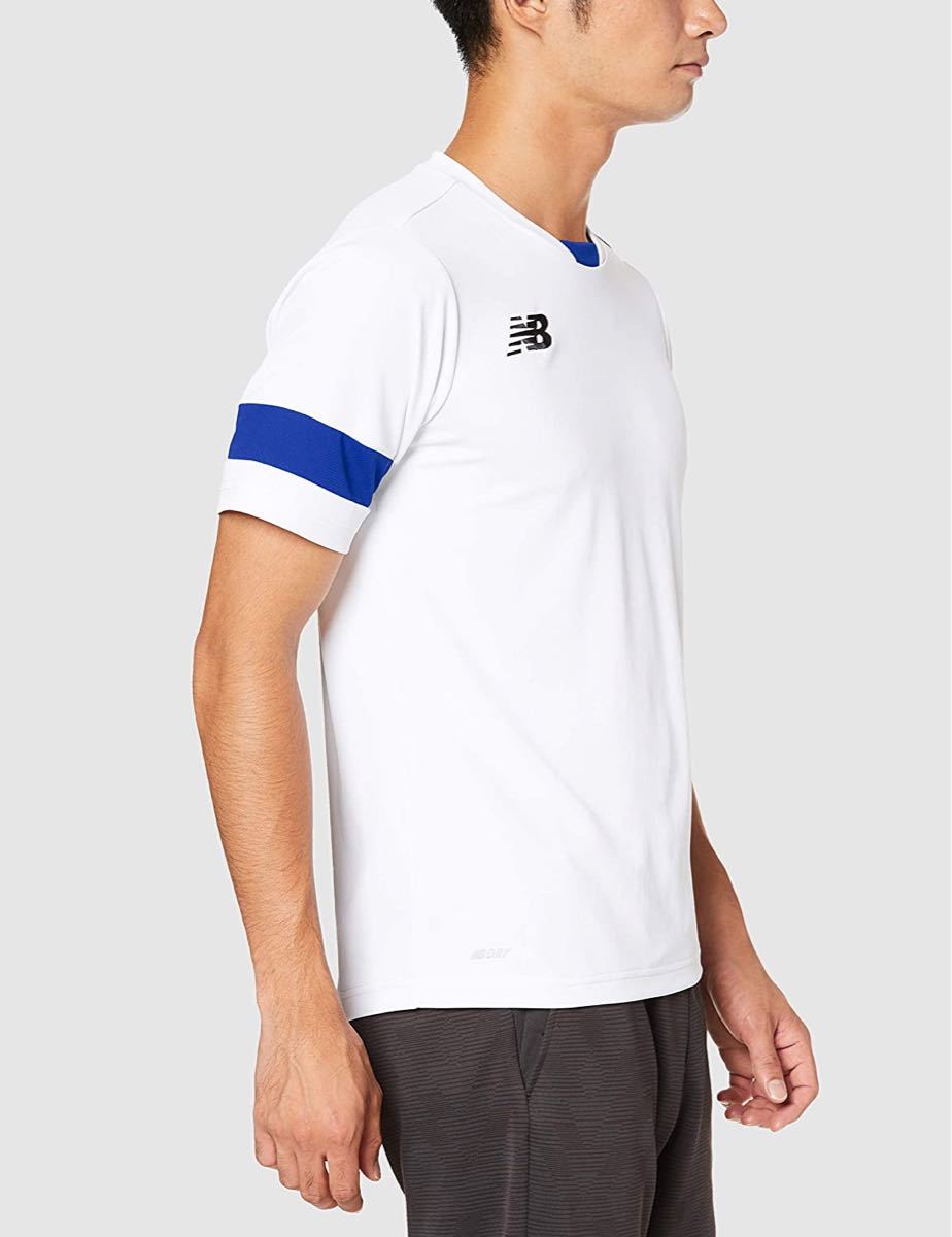 new balance ニューバランス テニスウェア 半袖Tシャツ ホワイト＆ブルー ゲームシャツ メンズM/L 2サイズ 新品