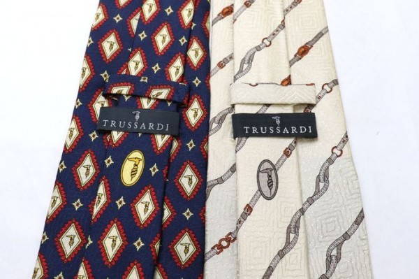  прекрасный товар хорошая вещь только Trussardi TRUSSARDI полоса рисунок точка рисунок высококлассный бренд 2 позиций комплект галстук совместно продажа комплектом 