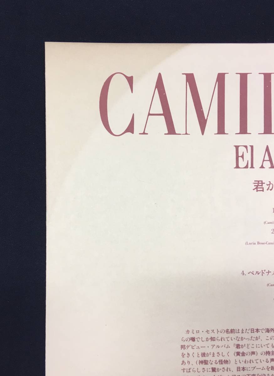 LP【El Amor De Mi Vida 君がどこにいても】Camilo Sesto（カミロ・セスト）_画像6