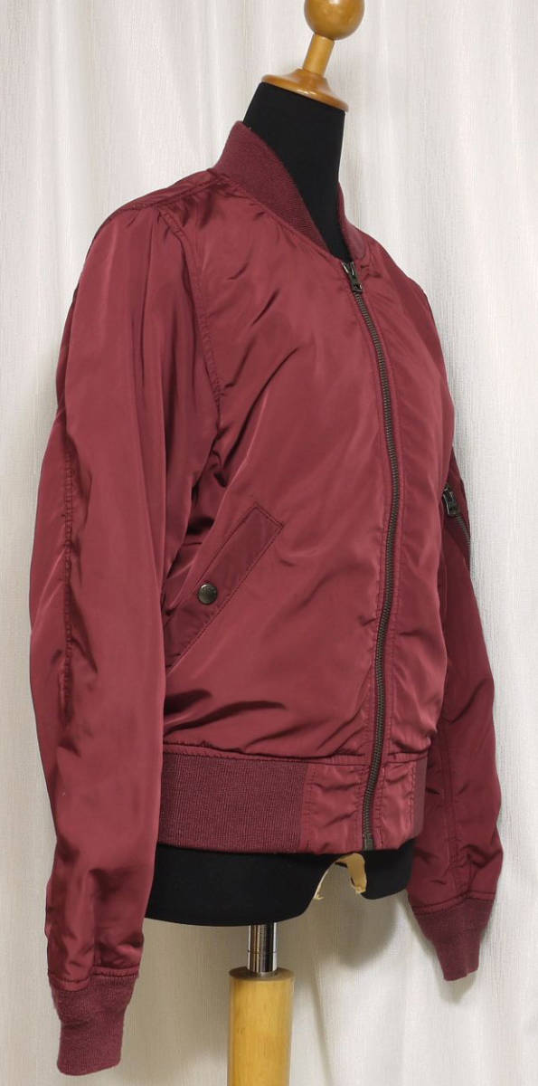 * весна осень Alpha женский "куртка пилота" MA-1 модель M размер рост 154~162 с хлопком нет цвет немного незначительный .. wine red серия 