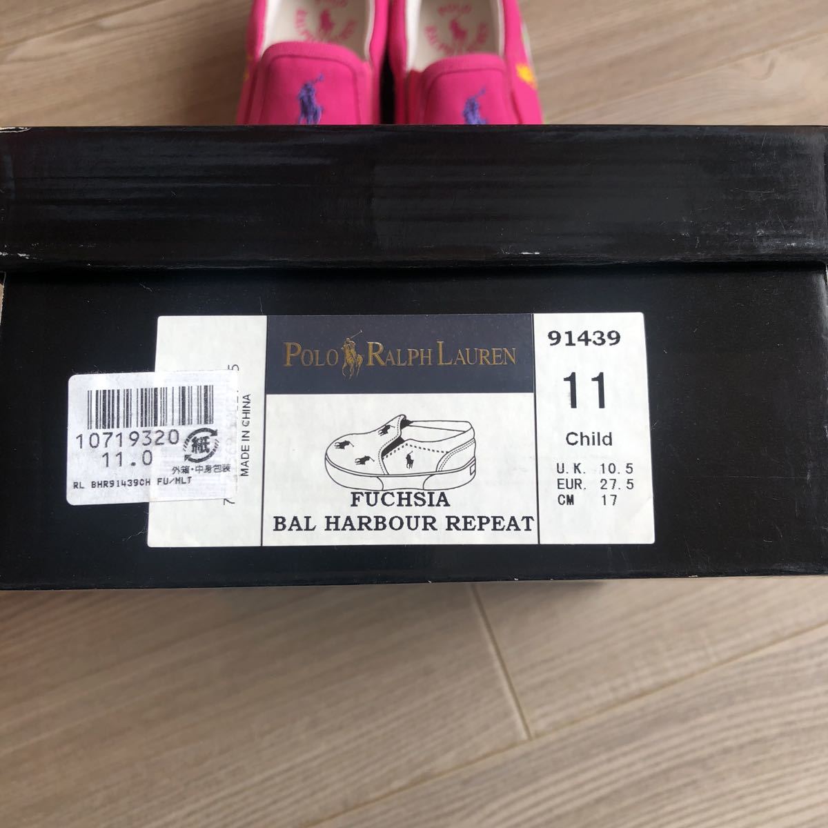 新品 POLO RALPH LAUREN☆17cm ピンク ポニー刺繍 スリッポン スニーカー カラフル ラルフローレン 靴_画像5
