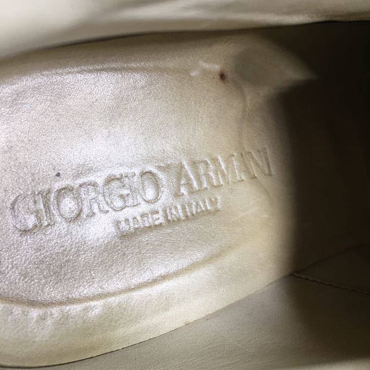 [joru geo Armani ] genuine article GIORGIO ARMANI shoes 24.5cm tea short boots is ikatto business shoes suede men's made in Italy 6 1/2