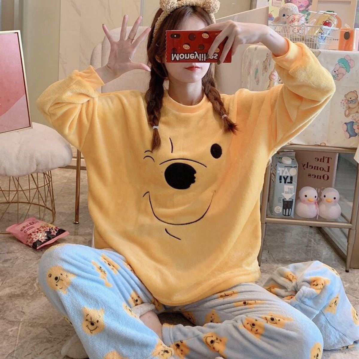 Paypayフリマ 大人気レディースパジャマ韓国風ルームウェア上下セット部屋着 キャラクター 可愛い Paypayフリマ 大人気レディースパジャマ韓国風ルームウェア上下セット部屋着 キャラクター 可愛い