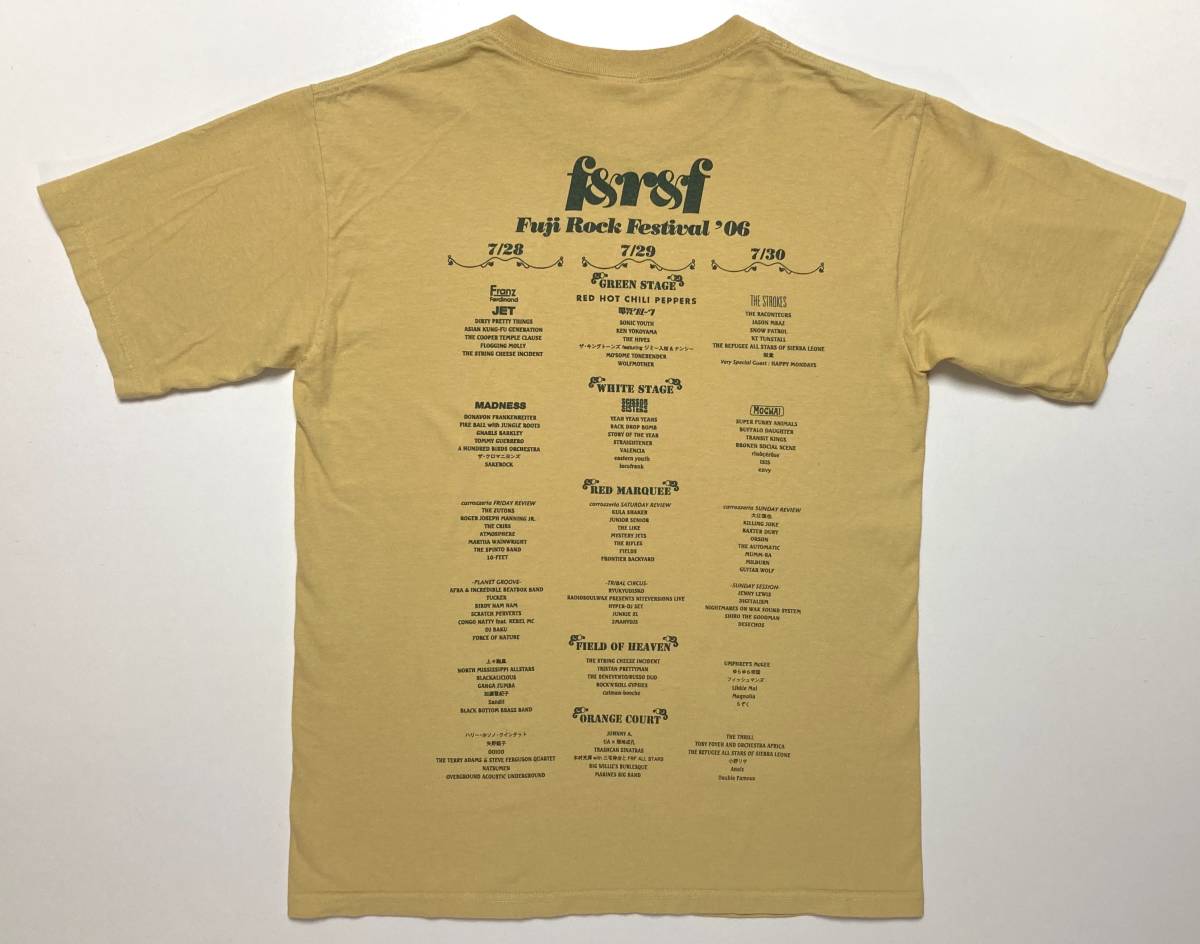 フジロック 2006年 Tシャツ anvilボディ Fuji Rock Festival 06 00s ラインナップ レッチリ STROKES_画像2