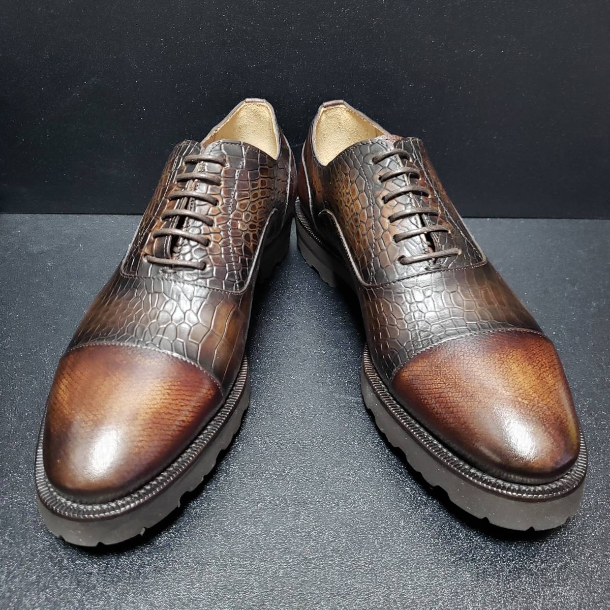 ザンピエレ(Zampiere) スペイン製革靴 茶 UK7（¥22,800）