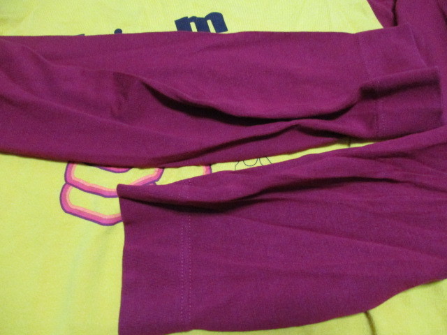  очень редкий adidas отделка tihi футболка с длинным рукавом размер O long Tla gran переключатель trim искусственный шелк желтый цвет темно-красный Adidas Vintage 
