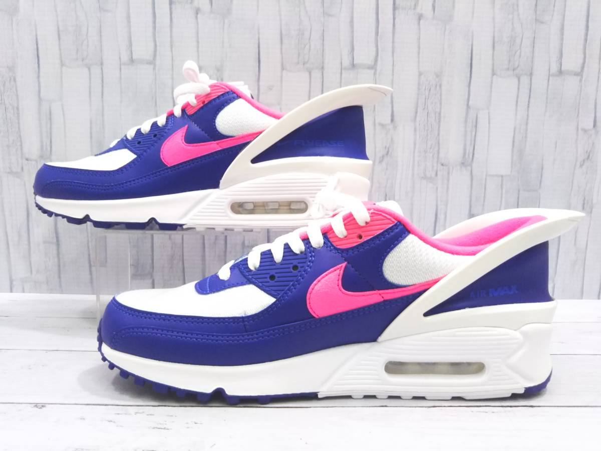 【箱付・タグ付】 NIKE ナイキ スニーカー AIR MAX 90 FLY EASE エアマックス 90 フライイーズ CU0814 101 28cm ホワイト×ブルー×ピンク_画像3