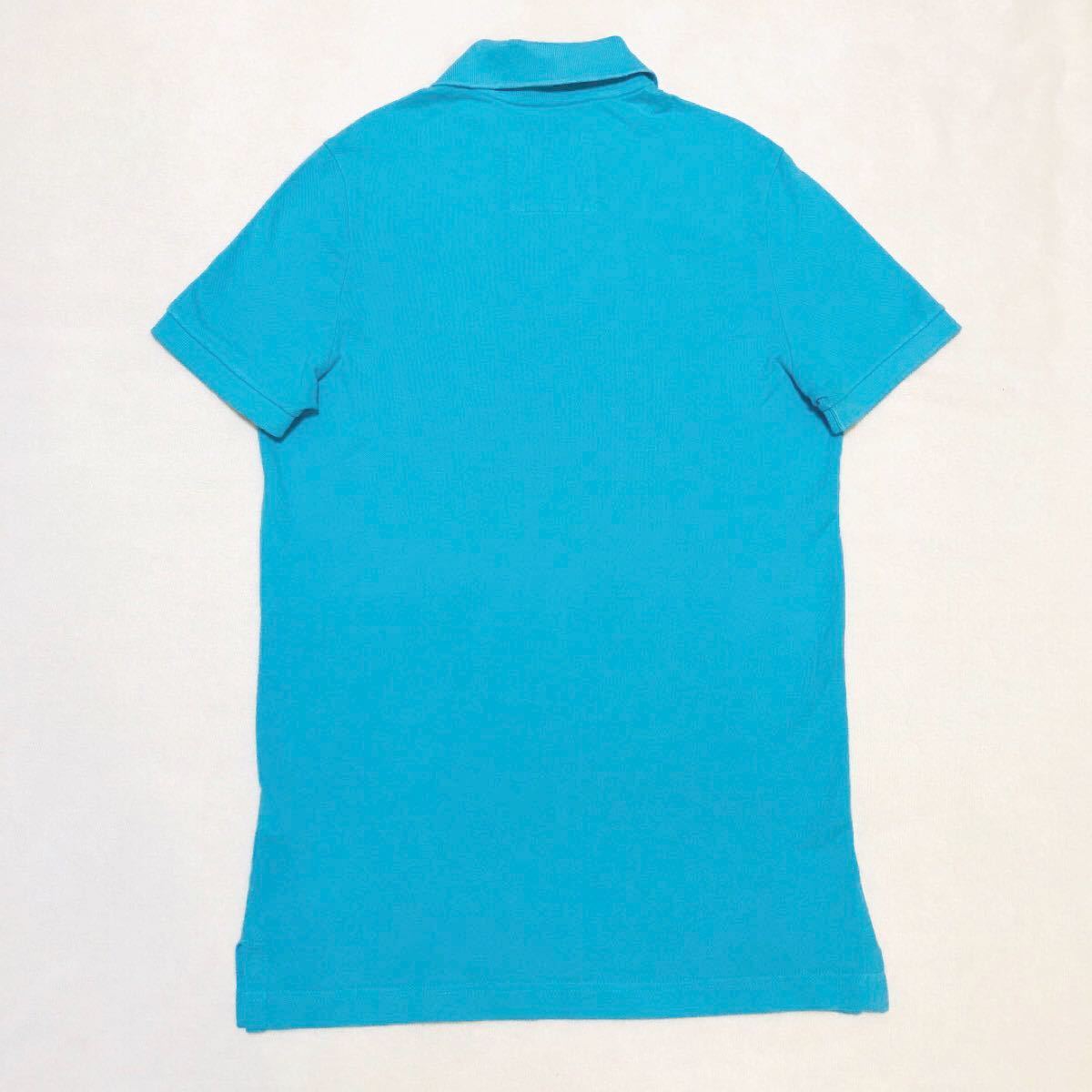 ポロシャツ メンズ　半袖　ブルー　Sサイズ【ホリスター・HOLLISTER】
