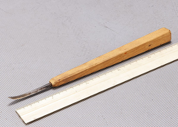 貞三 槍鉋型 彫刻刀 木工クラフト 手彫り 木彫り 道具 生反刀 ハイス鋼 生反り小刀在銘品　K329