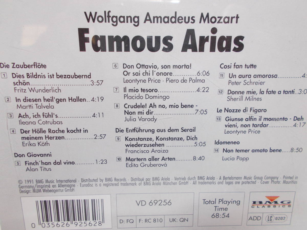 Wolfgang Amadeus Mozart Famous Arias y-8_画像2