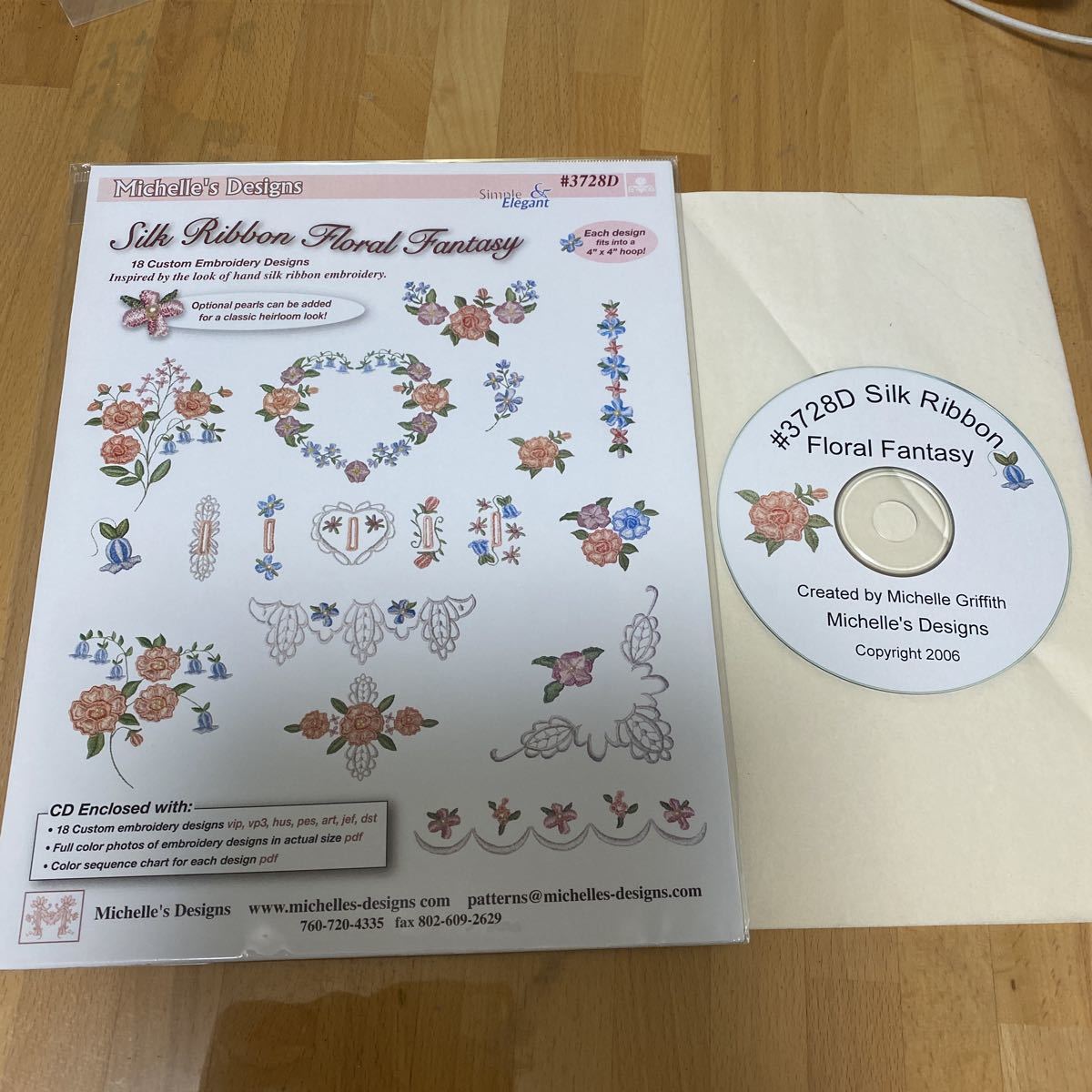 CD-ROM 刺繍データ　Silk Ribbon Floral Fantasy模様　花の刺繍模様のデーター（刺しゅうカード刺繍カードではありません_画像1