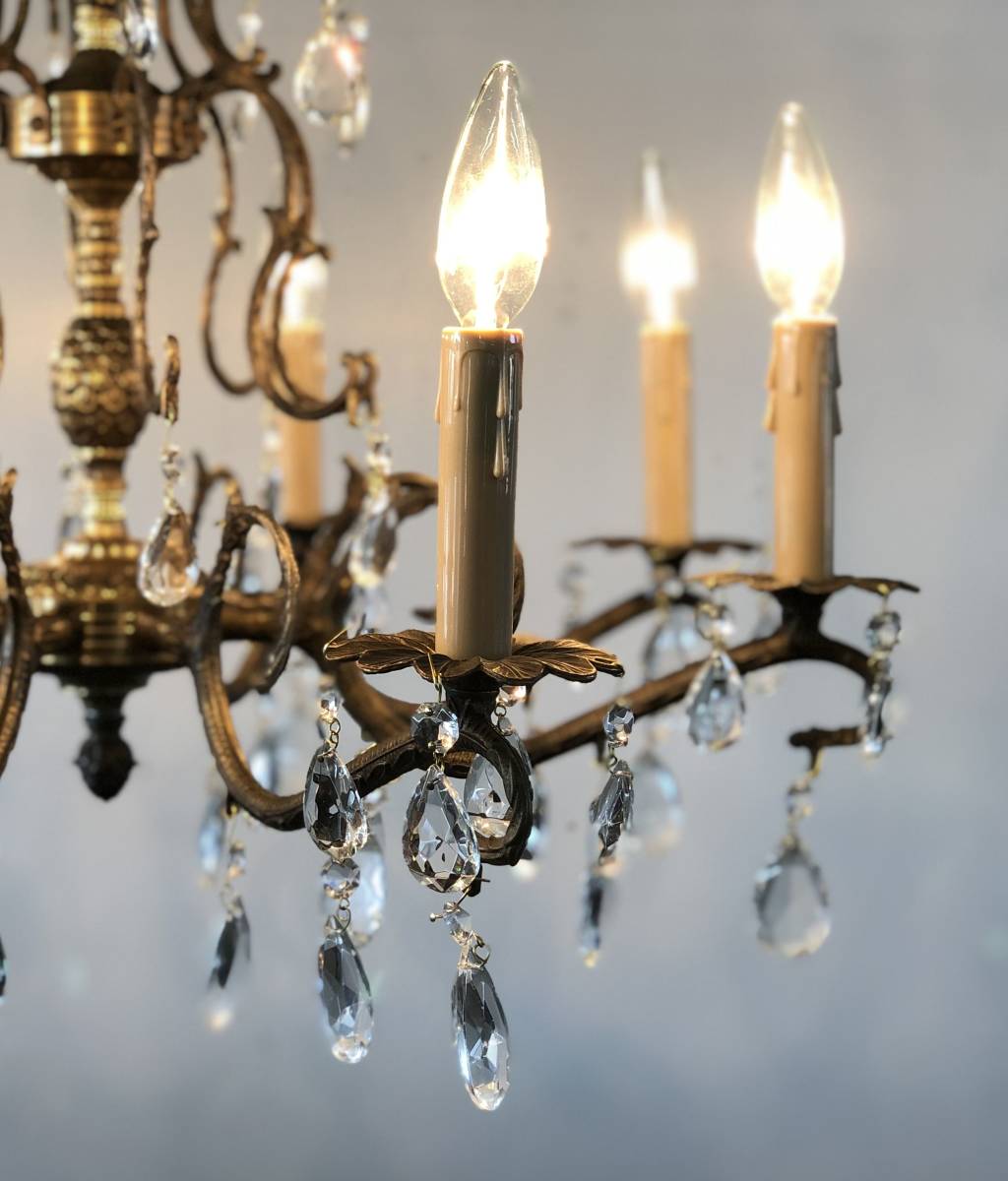 フランス アンティーク 19c Antique Chandelier シャンデリア ランプ ライト 店舗什器_画像9