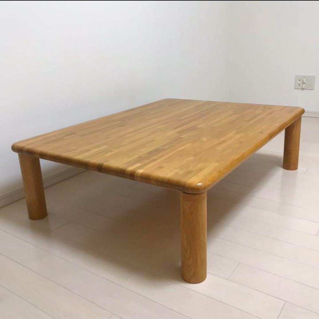 木製 集成材 天然木 リビングテーブル 机 ローテーブル 脚取り外し可能