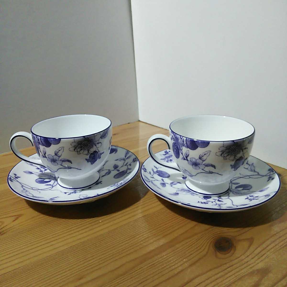 ウェッジウッド【ブループラム　カップ＆ソーサー 2客】WEDGWOOD_画像2