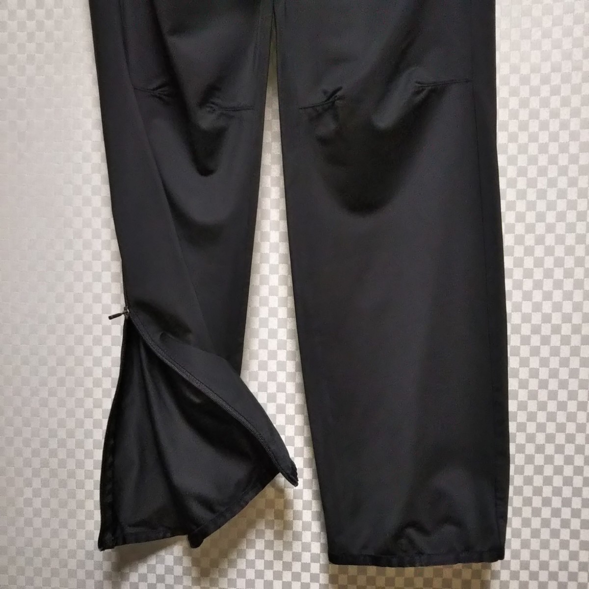 カッパ☆トラックパンツ ジャージ 裾バックジッパー ビッグプリント L 黒×灰