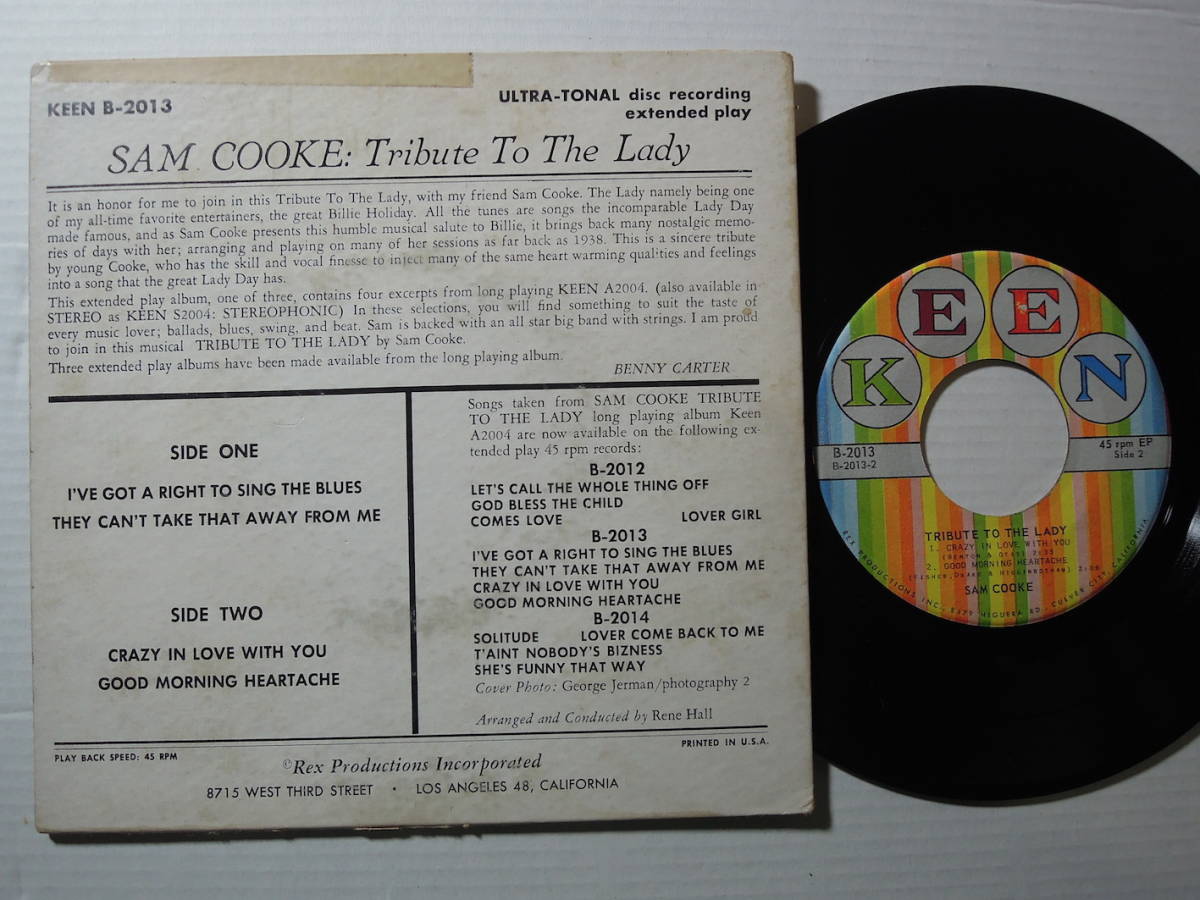 Sam Cooke・Tribute To The Lady　US 7” 4 Songs EP_21020201