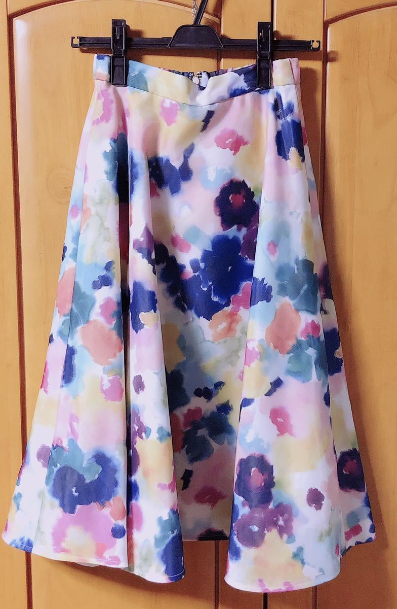 MERCURYDUO マーキュリーデュオ3D水彩フラワーフレアスカート花柄－日本代購代Bid第一推介「Funbid」