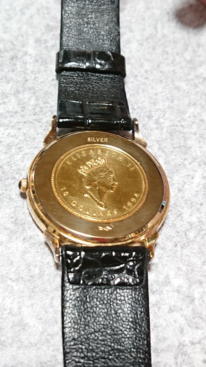 メイプルリーフ金貨腕時計 1/4オンス 裏もコイン 24金ウオッチ メイプルリーフ金貨腕時計 1/4オンス 裏もコイン 24金ウオッチ