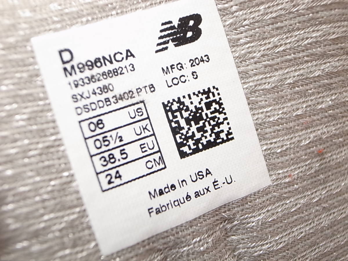 【送料無料 即決】NEW BALANCE USA製 M996NCA 24cm US6新品 オリジナルカラー復刻 レッド 赤 フルグレイン オールレザーRED LEATHER 米国製