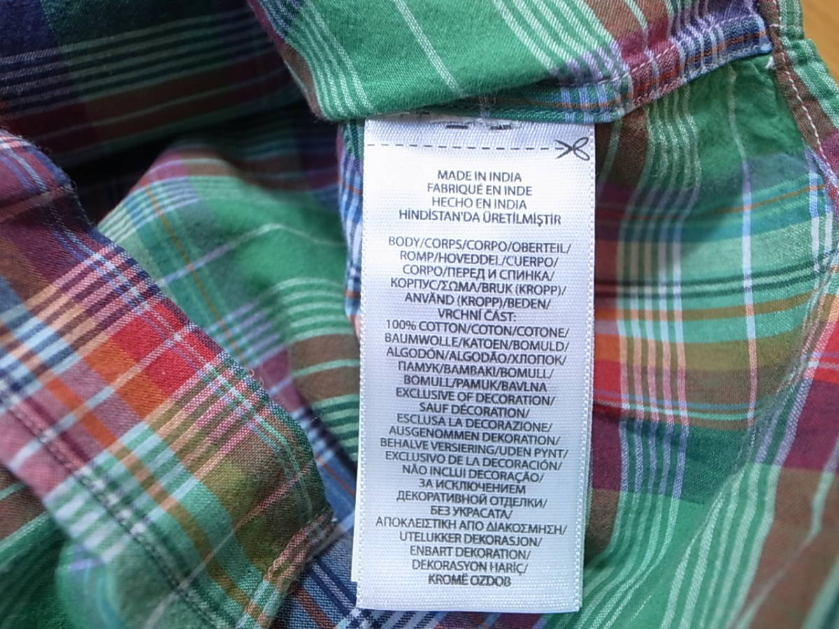 【送料無料 即決】POLO RALPH LAUREN ラルフローレン MADRAS CHECK SHORT SLEEVE SHIRT マドラスチェック半袖シャツ XSサイズ 新品タグ付き