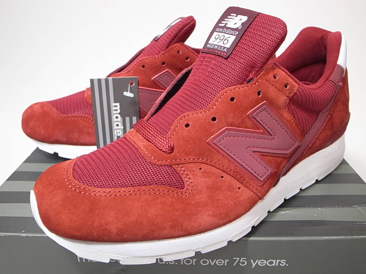 送料無料 即決】NEW BALANCE USA製 M996LRD 30cm US12 新品 赤x白