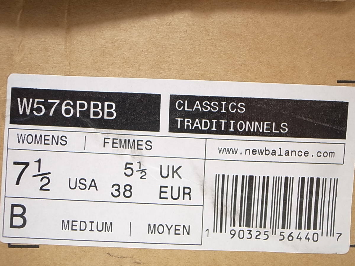 【送料無料 即決】NEW BALANCE UK製 W576PBB 24.5cm US7.5新品 ブルーBLUE ピッグスキン スウェード SUEDE オールレザー 英国製 イギリス製