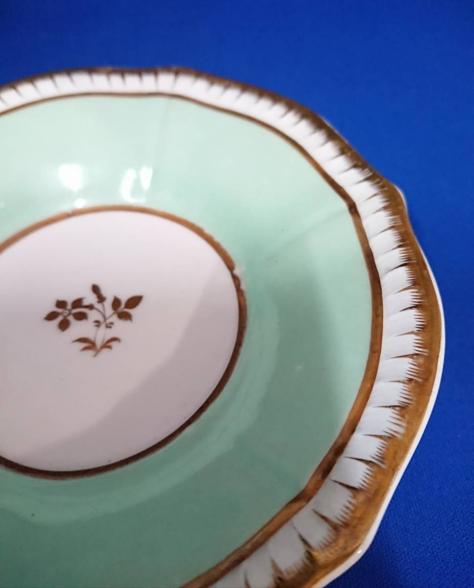 コレクション★リッジウェイ★カップ＆ソーサー　緑ティー碗皿　イギリス製　1800年代中頃　英国アンティーク_画像9