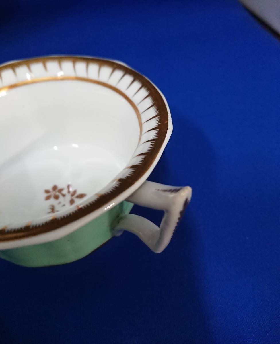 コレクション★リッジウェイ★カップ＆ソーサー　緑ティー碗皿　イギリス製　1800年代中頃　英国アンティーク_画像5