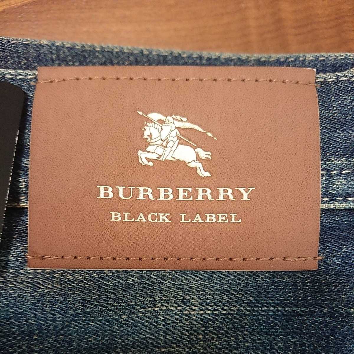 【新品未使用】BURBERRY BLACKLABEL バーバリーブラックレーベル シンチバック付きデニム サイズ82_ブラウンパッチワークも綺麗な状態です