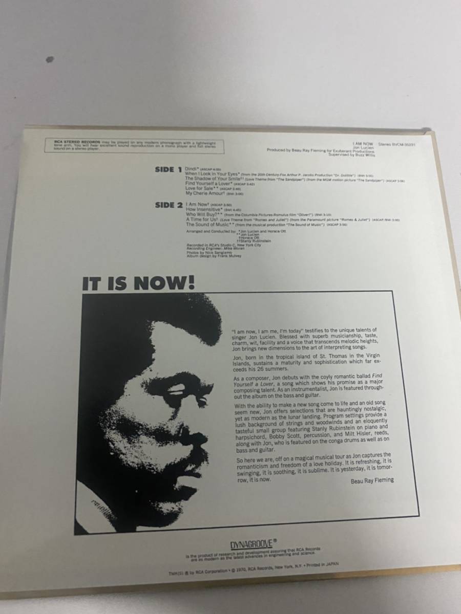 特選中古SOUL CD♪70年レア・グルーヴ、フリー・ソウル・クラシックス名盤♪I Am Now/Jon Lucien♪_画像2