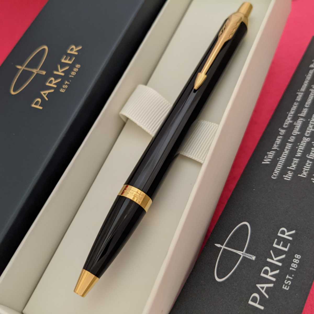 [未使用新品]　PARKER　パーカー　IM　ブラック　GT　油性　ボールペン　K1332_専用化粧箱・取扱説明書有ります。