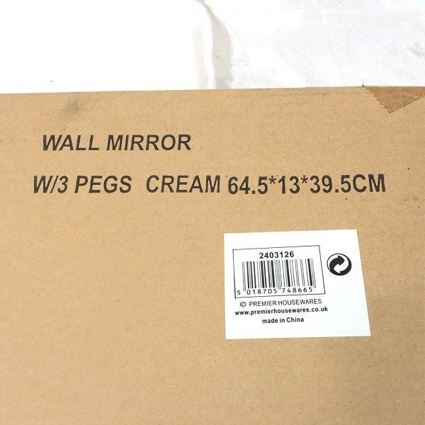 Premier Housewares WALL MIRROR ウォールミラー CREAM クリーム インテリア おしゃれ 64.5x13x39.5 cm F-306_画像5