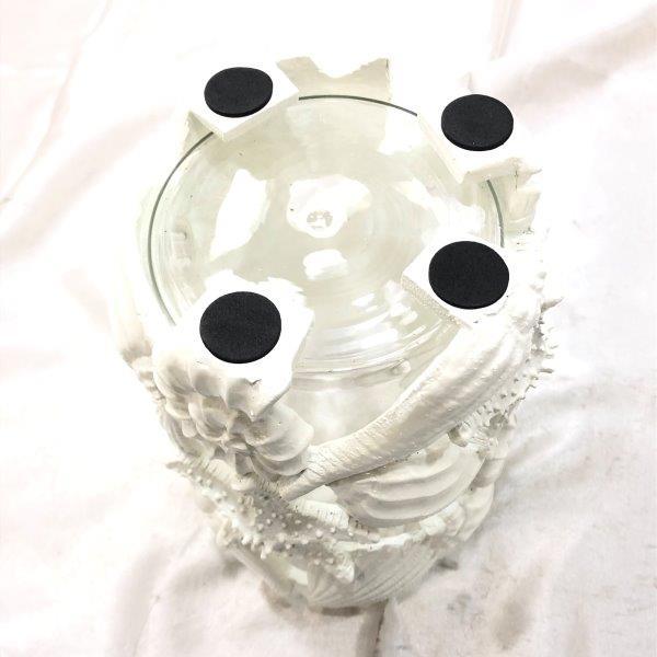 Large Candle Holder Sealife White candle holder candle ornament interior stylish Φ13xH20 cm F-445