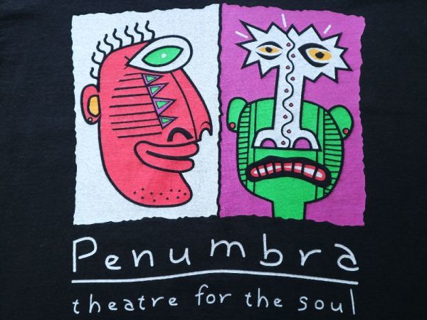 90s PENUMBRA THEATRE 舞台 芸術 アフリカ系アメリカ人 ビンテージ ポップ pop アート Ｔシャツ USA製 L // 80s hip hop old school rap_画像1