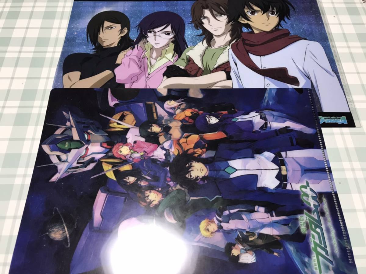 送料140円～ ３枚組 月刊ガンダムエース 2007年12月号 2010年11月号 特別付録 ガンダムダブルオー クリアファイル_画像3